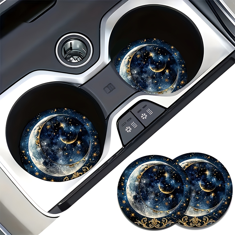 Men'S Accessories Holder - 2 stuks Starry Night Moon auto-onderzetters