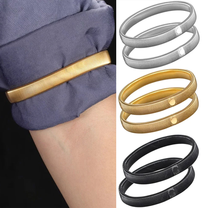 Men'S Accessories Holder - 2 stuks elastische overhemdmouwhouders, metalen armbanden