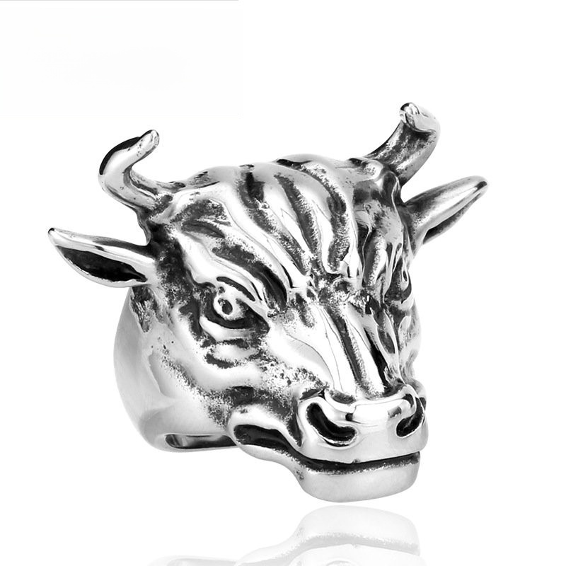Men Accessories Online - Overdreven stijl titanium stalen ring voor