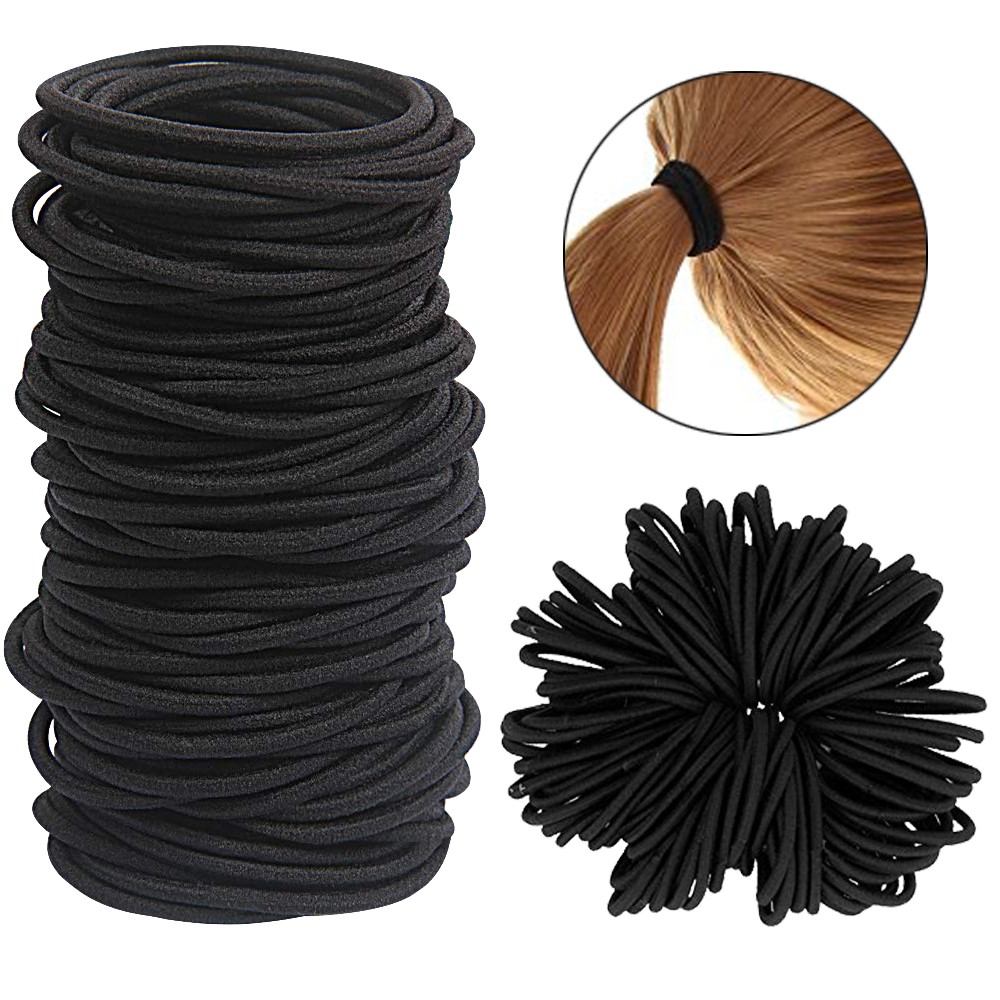 Men'S Accessories Holder - 10/30/50pcs 4MM Zwarte Kleine Haarbanden Elastische