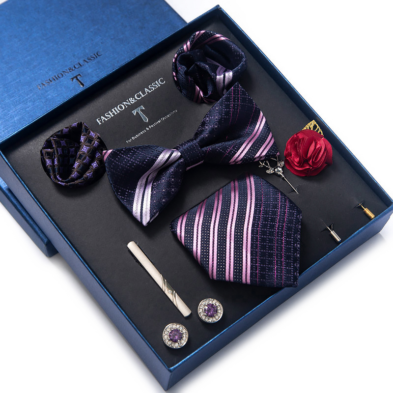 Cufflink Box Set - Vakantiecadeau Stropdas Zakdoek Pochetten Manchetknopen Set