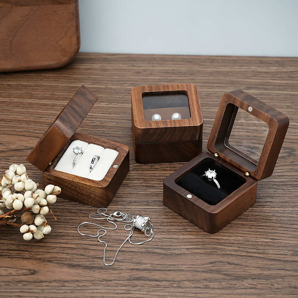 Zwarte walnoot massieve ringdo - Cufflink Box Set recensie en prijs