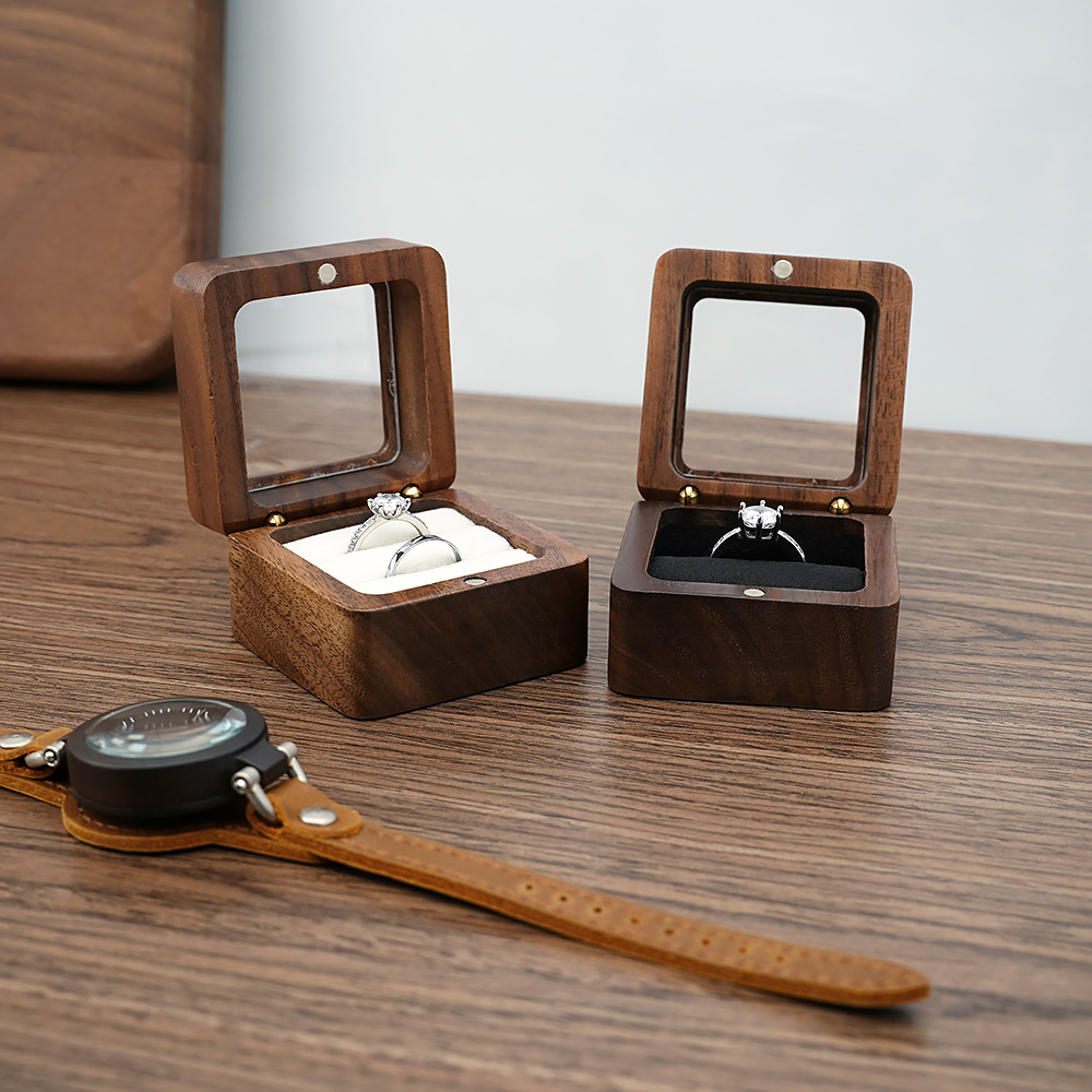 Zwarte walnoot massieve ringdo - Cufflink Box Set recensie en prijs