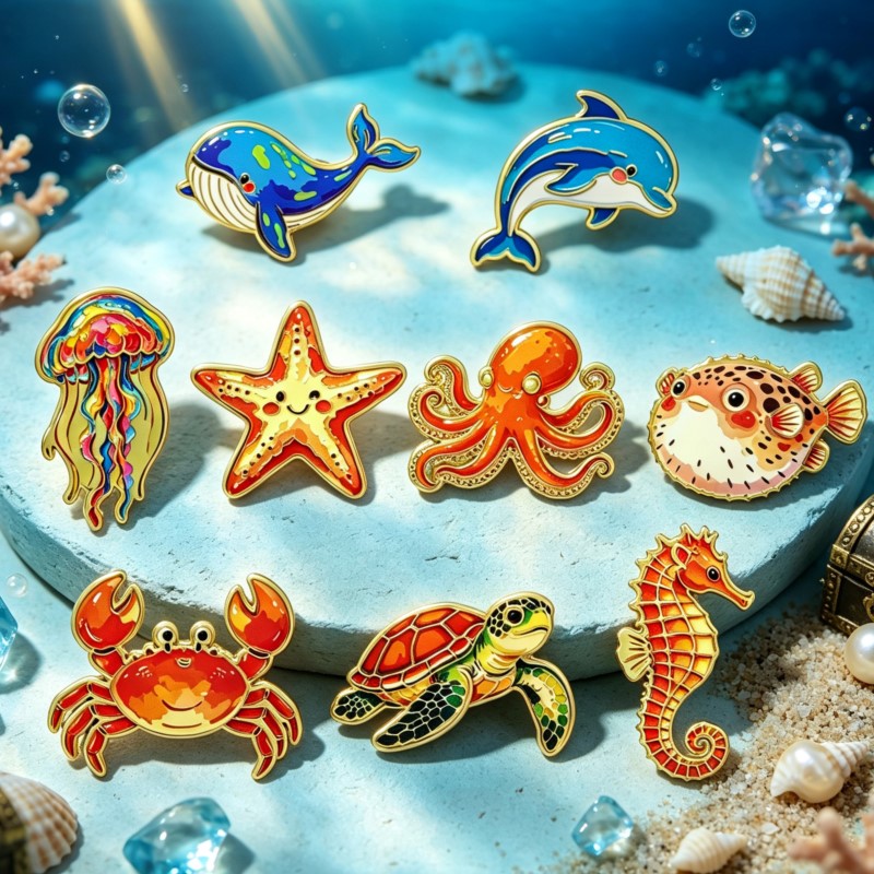 Levendige Oceaan Dieren Emaill - Lapel Pin Enamel recensie en prijs