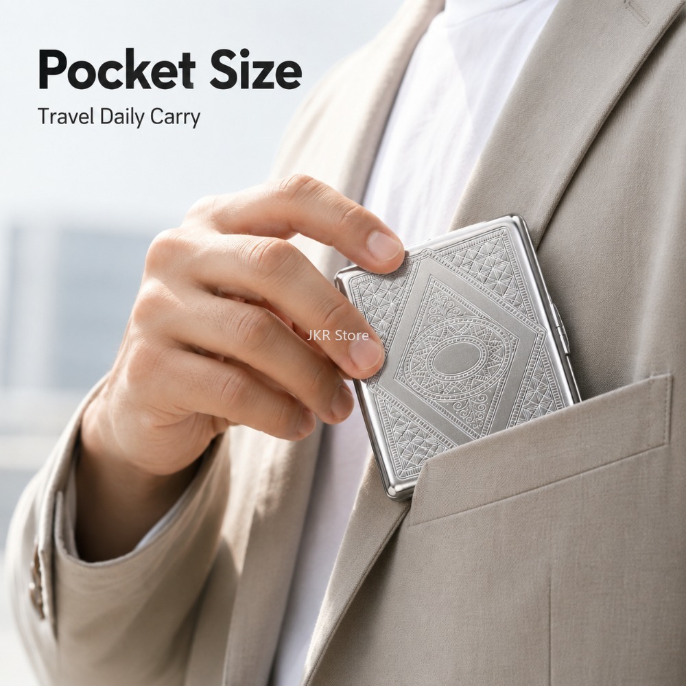 RVS Sigarettenkoker met reliëf - Men'S Accessories Holder recensie en prijs