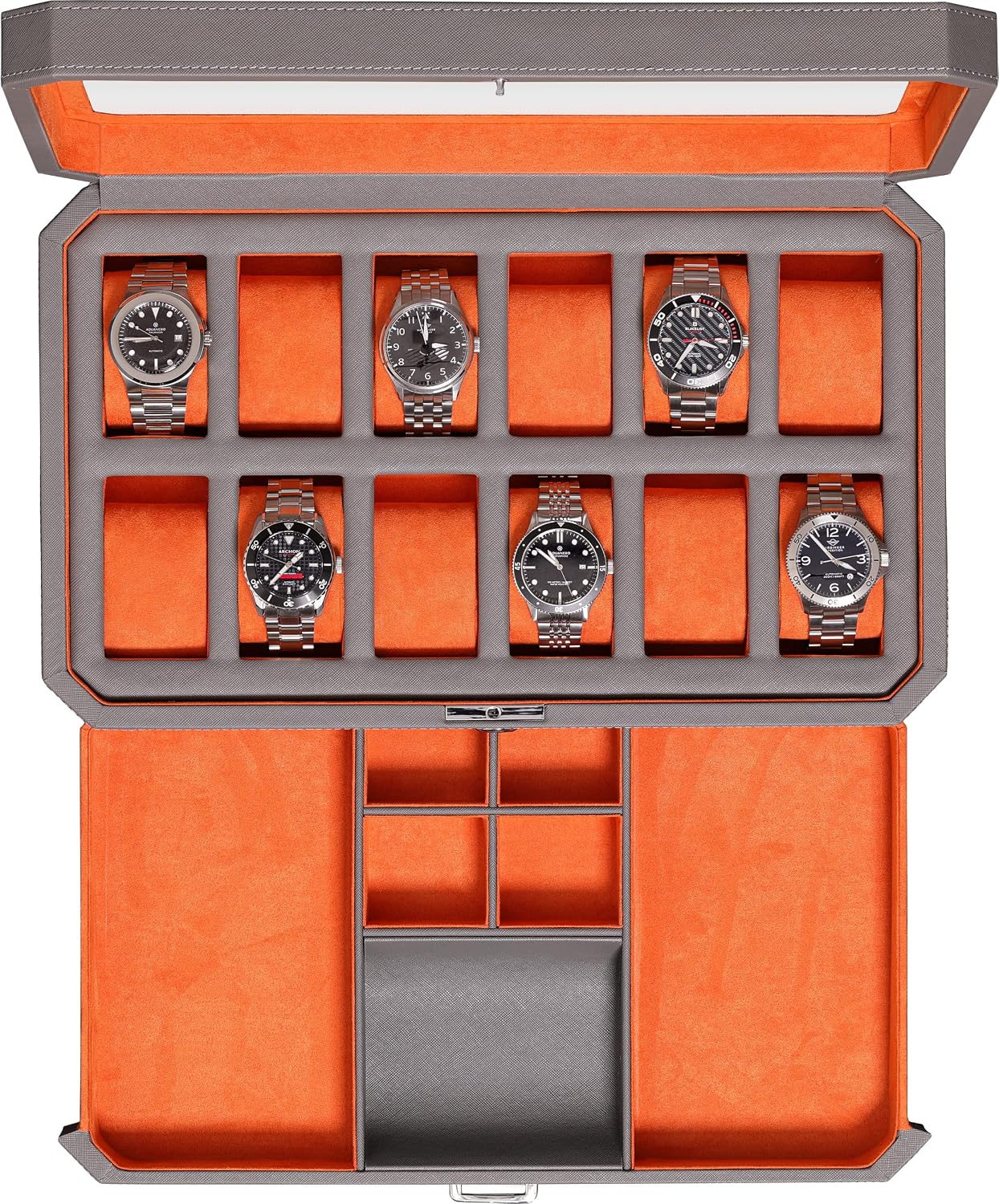 12-vakken lederen horlogekist  - Men'S Accessories Display recensie en prijs