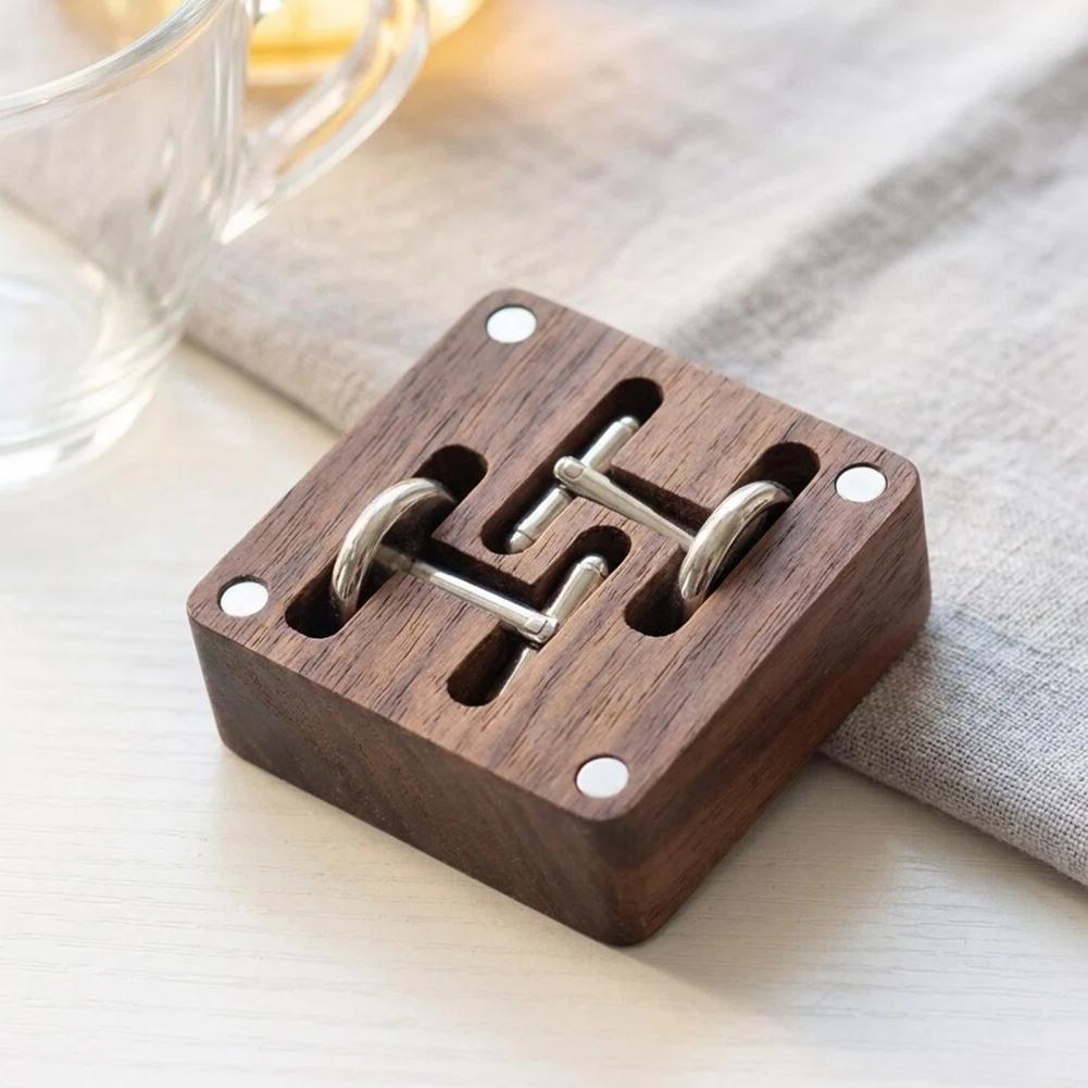 Walnoot manchetknoopsdoosje va - Cufflink Box Set recensie en prijs